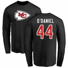 NFL Nike Kansas City Chiefs #44 Dorian O'Daniel Black Name & Number Logo Long Sleeve T-Shirt