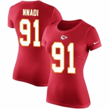 NFL Women's Nike Kansas City Chiefs #91 Derrick Nnadi Red Rush Pride Name & Number T-Shirt