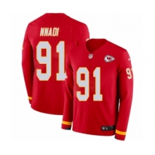 Youth Nike Kansas City Chiefs #91 Derrick Nnadi Limited Red Therma Long Sleeve NFL Jersey