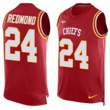 Men's Nike Kansas City Chiefs #24 Will Redmond Limited Red Player Name & Number Tank Top NFL Jersey