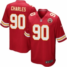 Men's Nike Kansas City Chiefs #90 Stefan Charles Game Red Team Color NFL Jersey