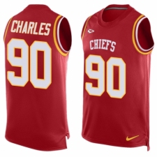 Men's Nike Kansas City Chiefs #90 Stefan Charles Limited Red Player Name & Number Tank Top NFL Jersey