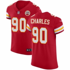 Men's Nike Kansas City Chiefs #90 Stefan Charles Red Team Color Vapor Untouchable Elite Player NFL Jersey