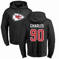 NFL Nike Kansas City Chiefs #90 Stefan Charles Black Name & Number Logo Pullover Hoodie
