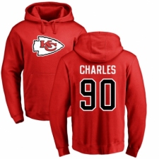 NFL Nike Kansas City Chiefs #90 Stefan Charles Red Name & Number Logo Pullover Hoodie