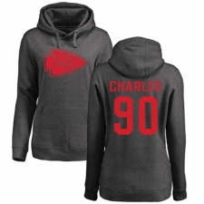 NFL Women's Nike Kansas City Chiefs #90 Stefan Charles Ash One Color Pullover Hoodie