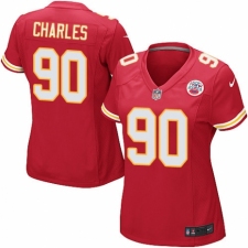 Women's Nike Kansas City Chiefs #90 Stefan Charles Game Red Team Color NFL Jersey