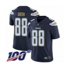 Men's Los Angeles Chargers #88 Virgil Green Navy Blue Team Color Vapor Untouchable Limited Player 100th Season Football Jersey