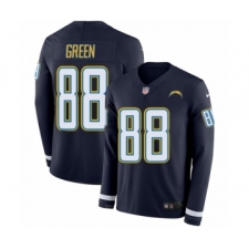 Men's Nike Los Angeles Chargers #88 Virgil Green Limited Navy Blue Therma Long Sleeve NFL Jersey