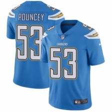 Men's Nike Los Angeles Chargers #53 Mike Pouncey Electric Blue Alternate Vapor Untouchable Limited Player NFL Jersey