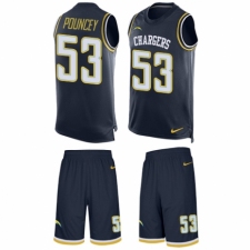 Men's Nike Los Angeles Chargers #53 Mike Pouncey Limited Navy Blue Tank Top Suit NFL Jersey