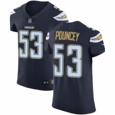 Men's Nike Los Angeles Chargers #53 Mike Pouncey Navy Blue Team Color Vapor Untouchable Elite Player NFL Jersey