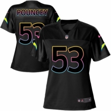 Women's Nike Los Angeles Chargers #53 Mike Pouncey Game Black Fashion NFL Jersey