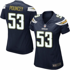 Women's Nike Los Angeles Chargers #53 Mike Pouncey Game Navy Blue Team Color NFL Jersey