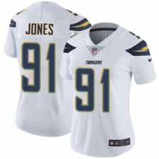 Women's Nike Los Angeles Chargers #91 Justin Jones White Vapor Untouchable Limited Player NFL Jersey