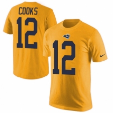Men's Nike Los Angeles Rams #12 Brandin Cooks Gold Rush Pride Name & Number T-Shirt