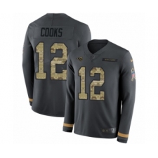 Men's Nike Los Angeles Rams #12 Brandin Cooks Limited Black Salute to Service Therma Long Sleeve NFL Jersey