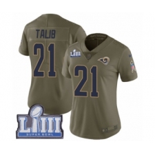 Women's Nike Los Angeles Rams #21 Aqib Talib Limited Olive 2017 Salute to Service Super Bowl LIII Bound NFL Jersey