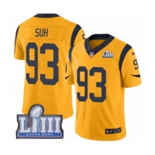 Men's Nike Los Angeles Rams #93 Ndamukong Suh Limited Gold Rush Vapor Untouchable Super Bowl LIII Bound NFL Jersey