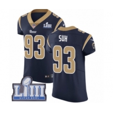 Men's Nike Los Angeles Rams #93 Ndamukong Suh Navy Blue Team Color Vapor Untouchable Elite Player Super Bowl LIII Bound NFL Jersey