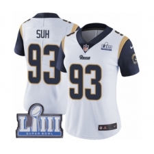 Women's Nike Los Angeles Rams #93 Ndamukong Suh White Vapor Untouchable Limited Player Super Bowl LIII Bound NFL Jersey