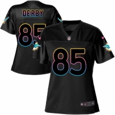 Women's Nike Miami Dolphins #85 A.J. Derby Game Black Fashion NFL Jersey