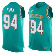 Men's Nike Miami Dolphins #94 Robert Quinn Limited Aqua Green Player Name & Number Tank Top NFL Jersey