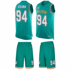 Men's Nike Miami Dolphins #94 Robert Quinn Limited Aqua Green Tank Top Suit NFL Jersey