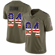 Men's Nike Miami Dolphins #94 Robert Quinn Limited Olive/USA Flag 2017 Salute to Service NFL Jersey