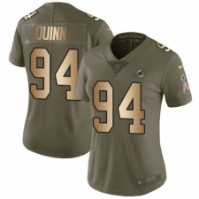 Women's Nike Miami Dolphins #94 Robert Quinn Limited Olive/Gold 2017 Salute to Service NFL Jersey