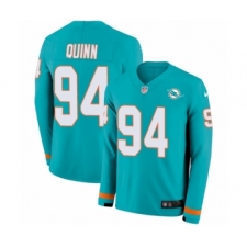 Youth Nike Miami Dolphins #94 Robert Quinn Limited Aqua Therma Long Sleeve NFL Jersey