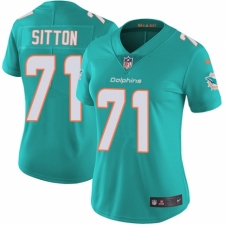Women's Nike Miami Dolphins #71 Josh Sitton Aqua Green Team Color Vapor Untouchable Elite Player NFL Jersey