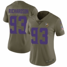 Women's Nike Minnesota Vikings #93 Sheldon Richardson Limited Olive 2017 Salute to Service NFL Jersey