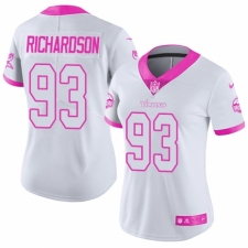 Women's Nike Minnesota Vikings #93 Sheldon Richardson Limited White/Pink Rush Fashion NFL Jersey