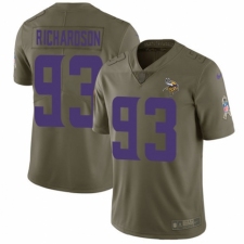 Youth Nike Minnesota Vikings #93 Sheldon Richardson Limited Olive 2017 Salute to Service NFL Jersey