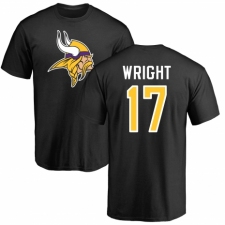 NFL Nike Minnesota Vikings #17 Kendall Wright Black Name & Number Logo T-Shirt