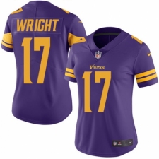 Women's Nike Minnesota Vikings #17 Kendall Wright Limited Purple Rush Vapor Untouchable NFL Jersey