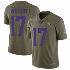 Youth Nike Minnesota Vikings #17 Kendall Wright Limited Olive 2017 Salute to Service NFL Jersey