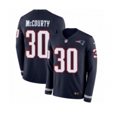 Youth Nike New England Patriots #30 Jason McCourty Limited Navy Blue Therma Long Sleeve NFL Jersey