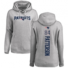 NFL Women's Nike New England Patriots #84 Cordarrelle Patterson Ash Backer Pullover Hoodie