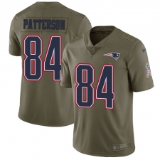 Youth Nike New England Patriots #84 Cordarrelle Patterson Limited Olive 2017 Salute to Service NFL Jersey