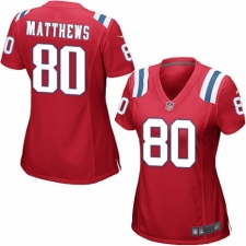Women's Nike New England Patriots #80 Jordan Matthews Game Red Alternate NFL Jersey