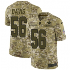 Men's Nike New Orleans Saints #56 DeMario Davis Limited Camo 2018 Salute to Service NFL Jersey