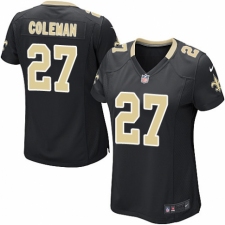 Women's Nike New Orleans Saints #27 Kurt Coleman Game Black Team Color NFL Jersey