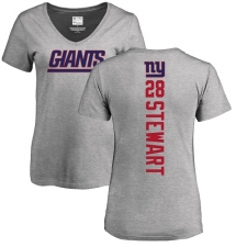 NFL Women's Nike New York Giants #28 Jonathan Stewart Ash Backer T-Shirt