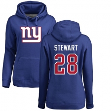 NFL Women's Nike New York Giants #28 Jonathan Stewart Royal Blue Name & Number Logo Pullover Hoodie
