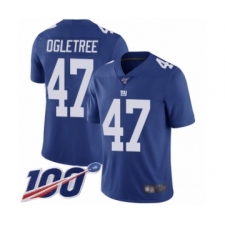 Men's New York Giants #47 Alec Ogletree Royal Blue Team Color Vapor Untouchable Limited Player 100th Season Football Jersey