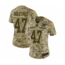 Women's New York Giants #47 Alec Ogletree Limited Camo 2018 Salute to Service Football Jersey