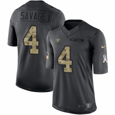 Youth Nike New Orleans Saints #4 Tom Savage Limited Black 2016 Salute to Service NFL Jersey