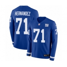Youth Nike New York Giants #71 Will Hernandez Limited Royal Blue Therma Long Sleeve NFL Jersey